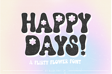 HAPPY DAYS Retro Flower Font