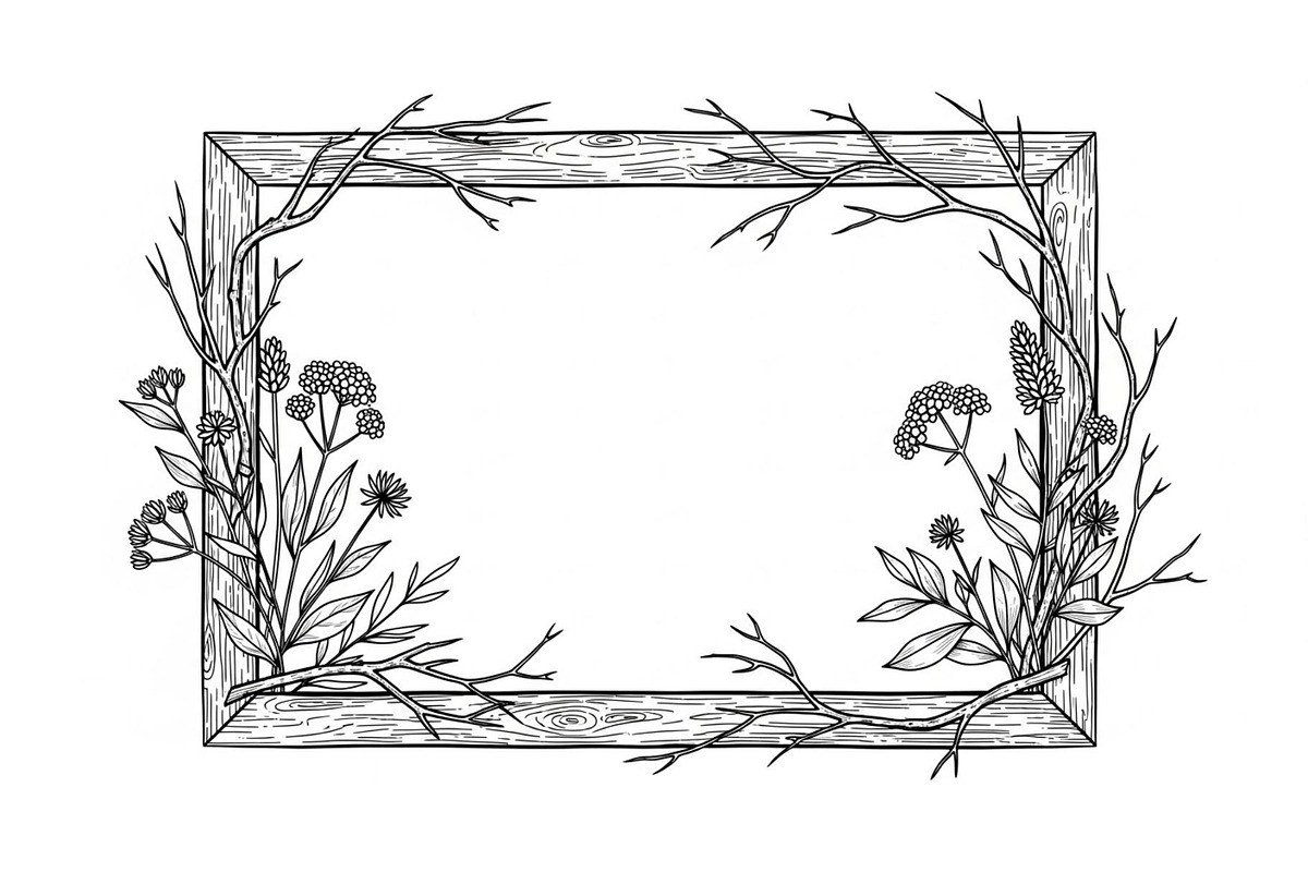 Rustic Floral Frame SVG Bundle, an Illustration by jahid234 (Photo 27 of 31)