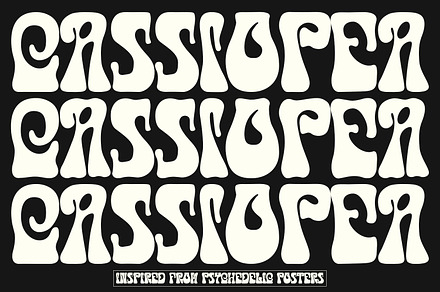 Cassiopea - Psychedelic typeface, a Font by HeyFonts
