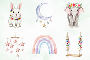 Baby Shower Clipart,Boho Nursery Png, an Illustration by Creative Art (Thumbnail 3 of 9)