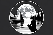 Mindful Lake Meditation Silhouette S, an Illustration by Creativeshirt (Thumbnail 5 of 9)