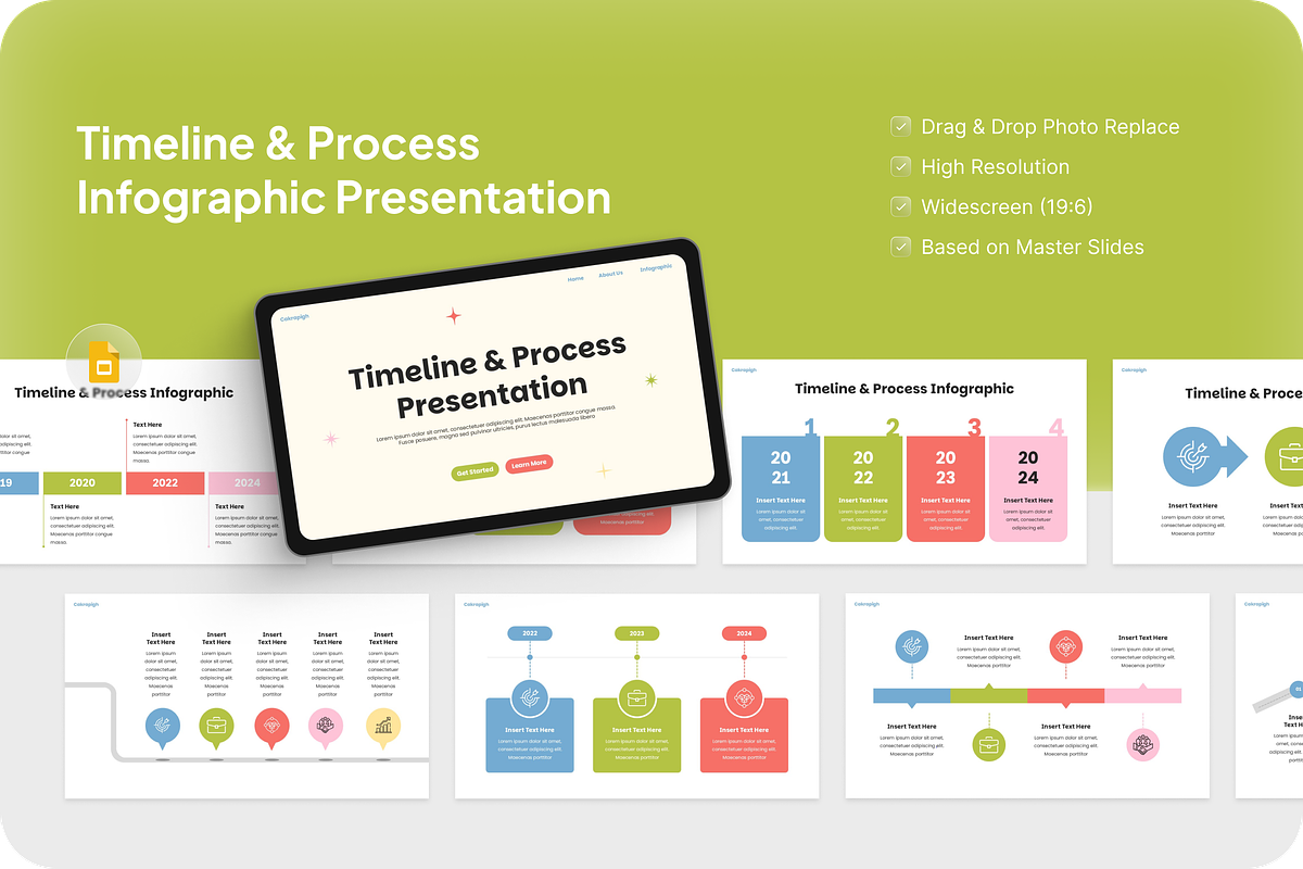 Process Infographic Google Slides, a Presentation Template by Annora Studio (Photo 1 of 5)