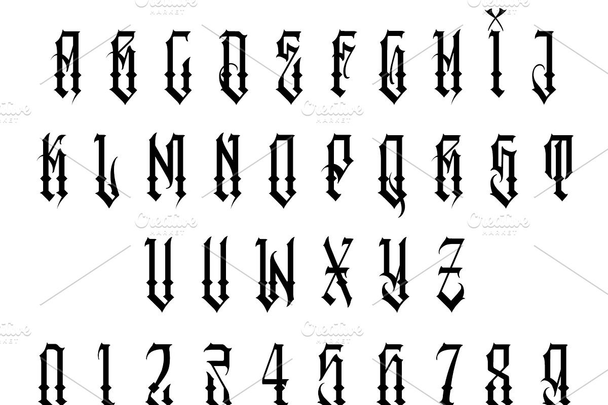 Ontario Sharp - Tattoo Style Font, a Handwritten Font by Moreno Art Company (Photo 2 of 5)