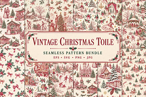 Vintage Holiday Toile Pattern Bundle