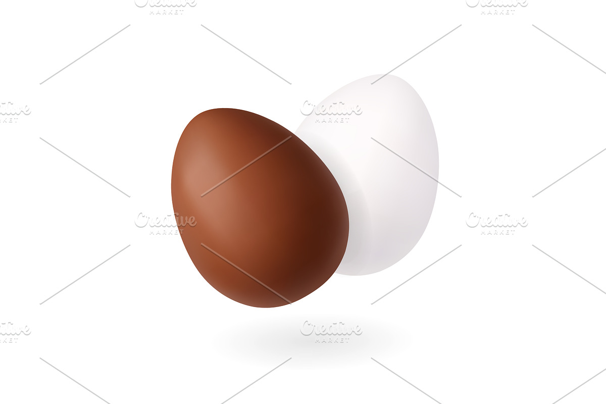 Brown and white Easter eggs 3D, an Object Illustration by GraphiShop