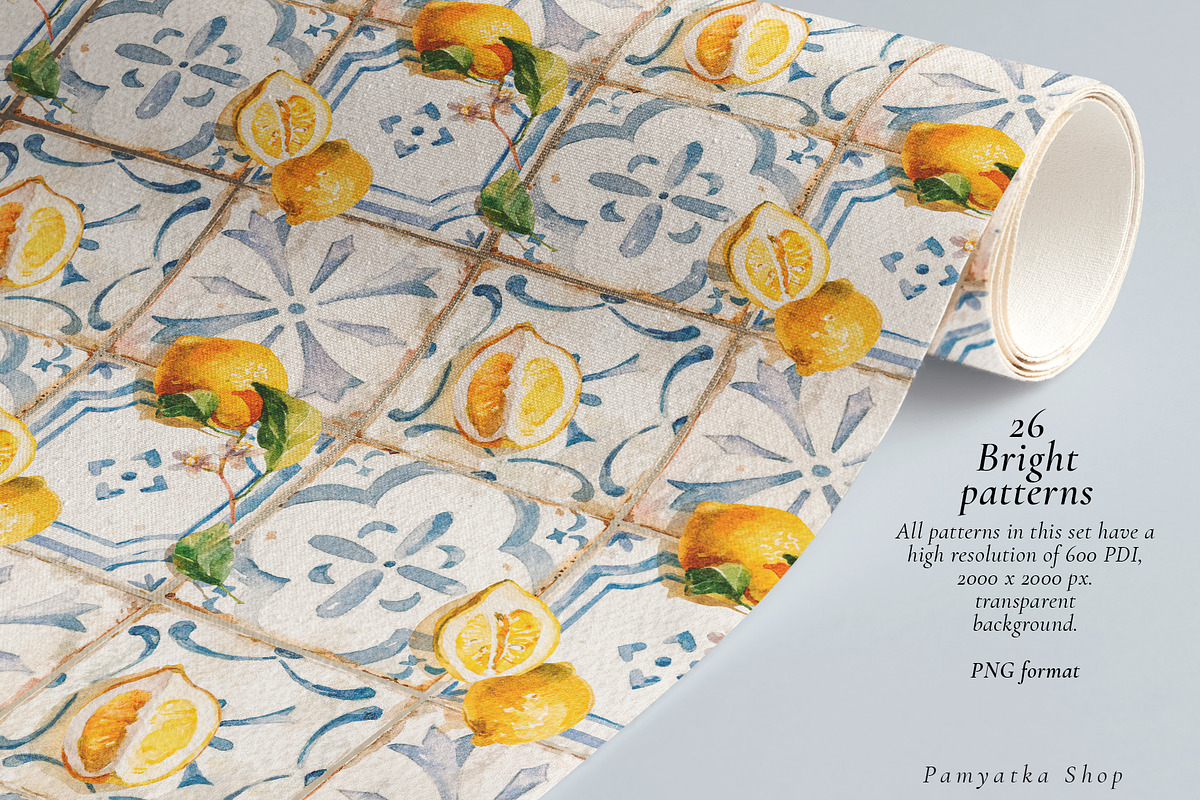 Watercolor Mediterranean summer life, a Decorative Illustration by Pamyatka Shop (Photo 17 of 25)