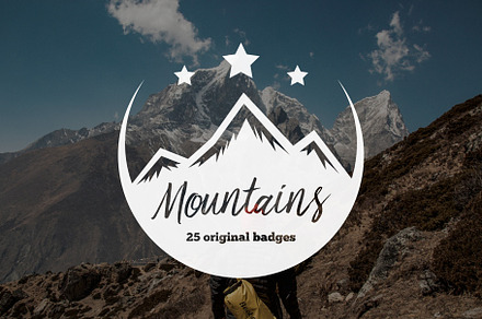 Set of Mountains Logo & Badges