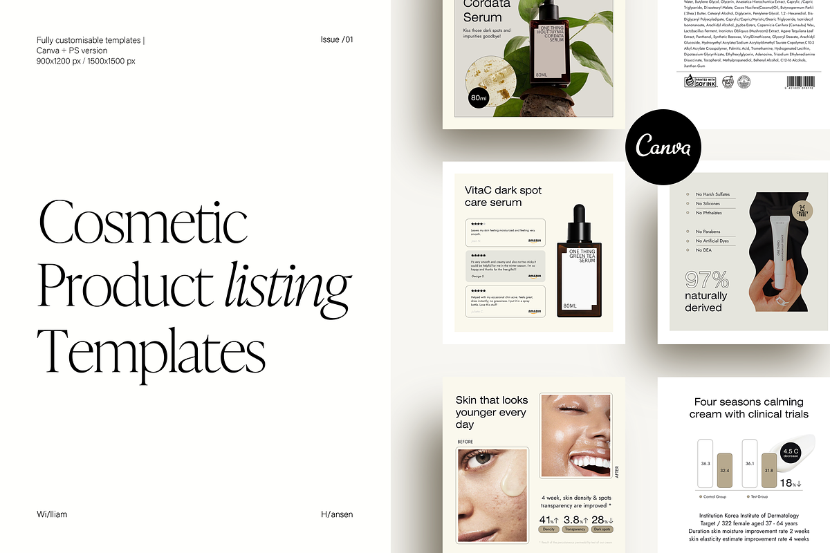 Cosmetic Product Listing Templates, a Marketing Template by William Hansen (Photo 1 of 6)