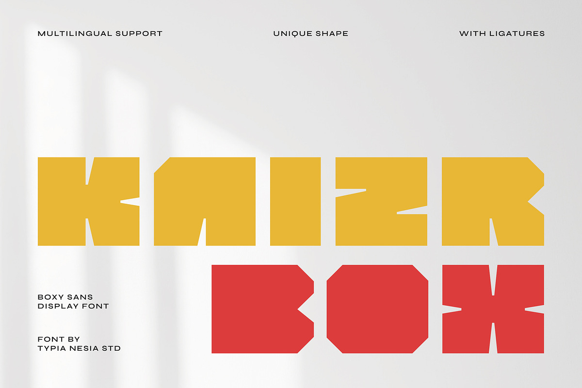 Kaizr Box -  Modern Bold Boxy Logo, a Sans Serif Font by Typia Nesia (Photo 1 of 12)