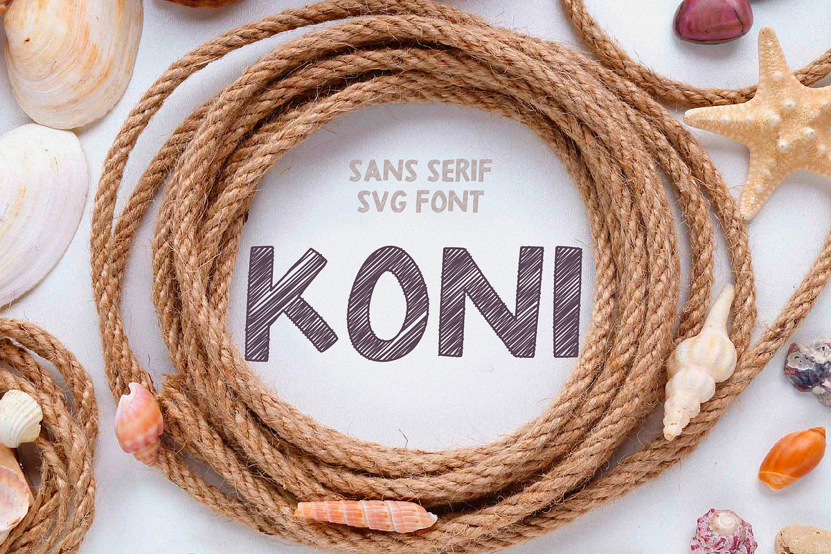 Sans serif SVG font Koni, a Sans Serif Font by Anastasia Cuza (Photo 1 of 11)