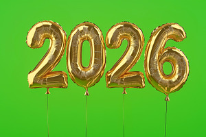 2026 golden number balloons New Year