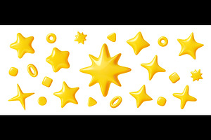 3d yellow star starlets, twinkles