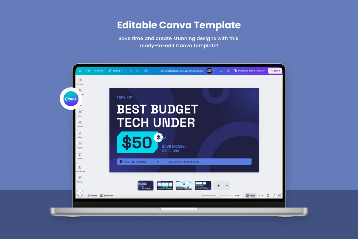 Modern Tech Review YouTube Thumbnail, a Social Media Template by twinstd