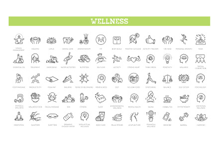 Wellness icons, an Outline Icon by Tettygreen