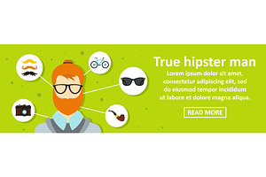 True Hipster Man Banner Horizontal