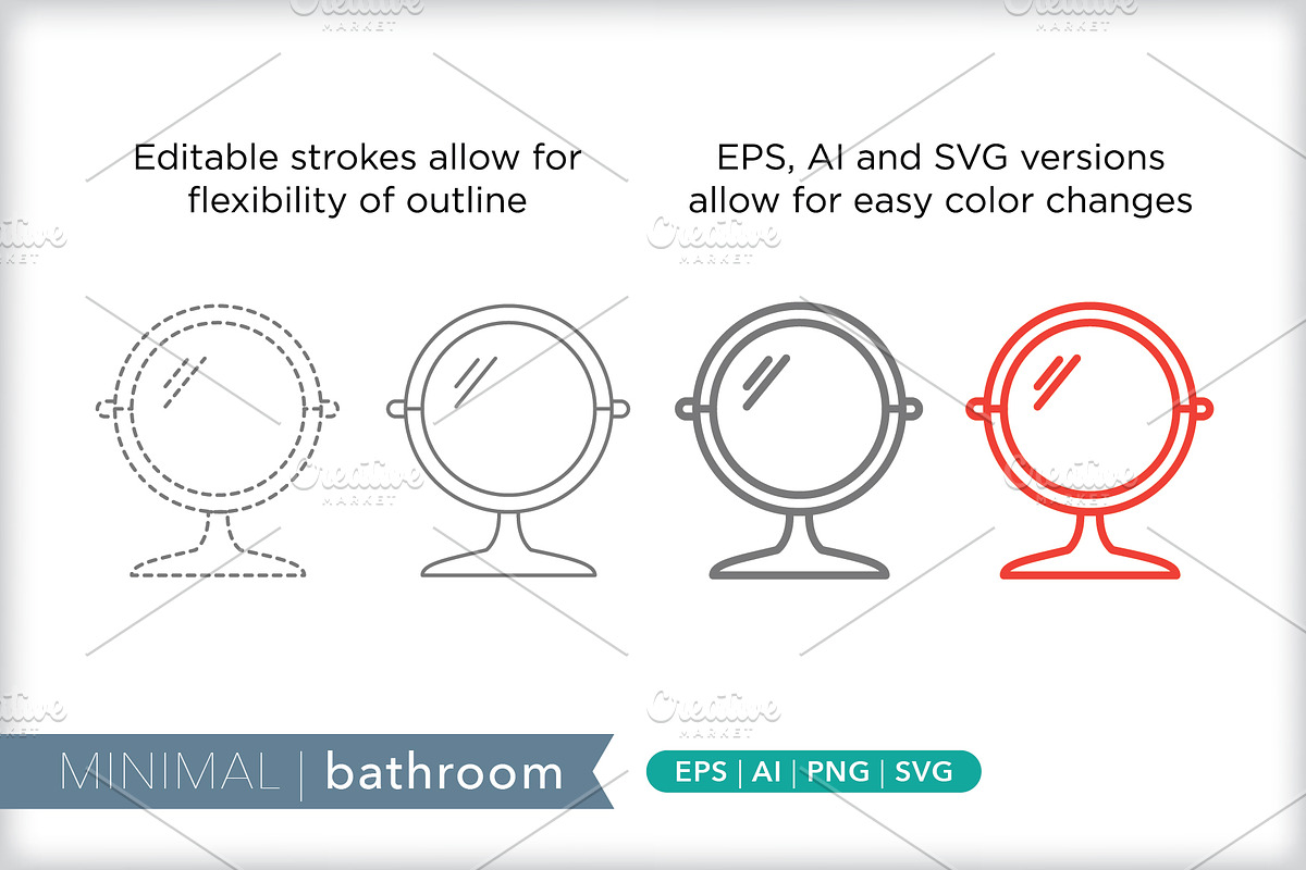 Minimal bathroom icons, an Outline Icon by Picture Window (Photo 5 of 5)