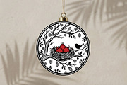 Christmas Bird Nest Ornament SVG, a Seasonal Illustration by CrexoraLab (Thumbnail 3 of 3)