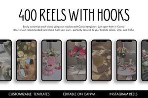 400 Aesthetic Reels with Hooks, a Templates & Theme by wekreatif