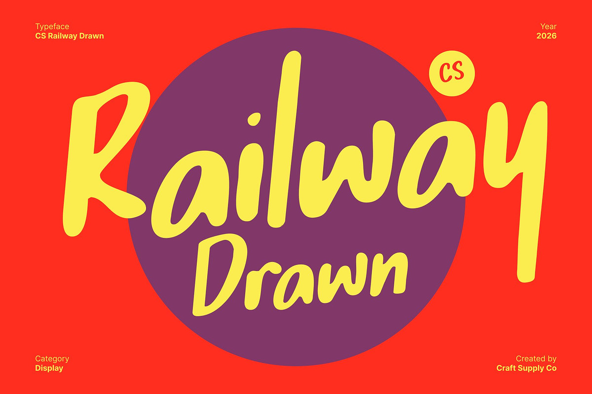 CS Railway Drawn, a Handwritten Font by Craft Supply Co. (Photo 1 of 8)