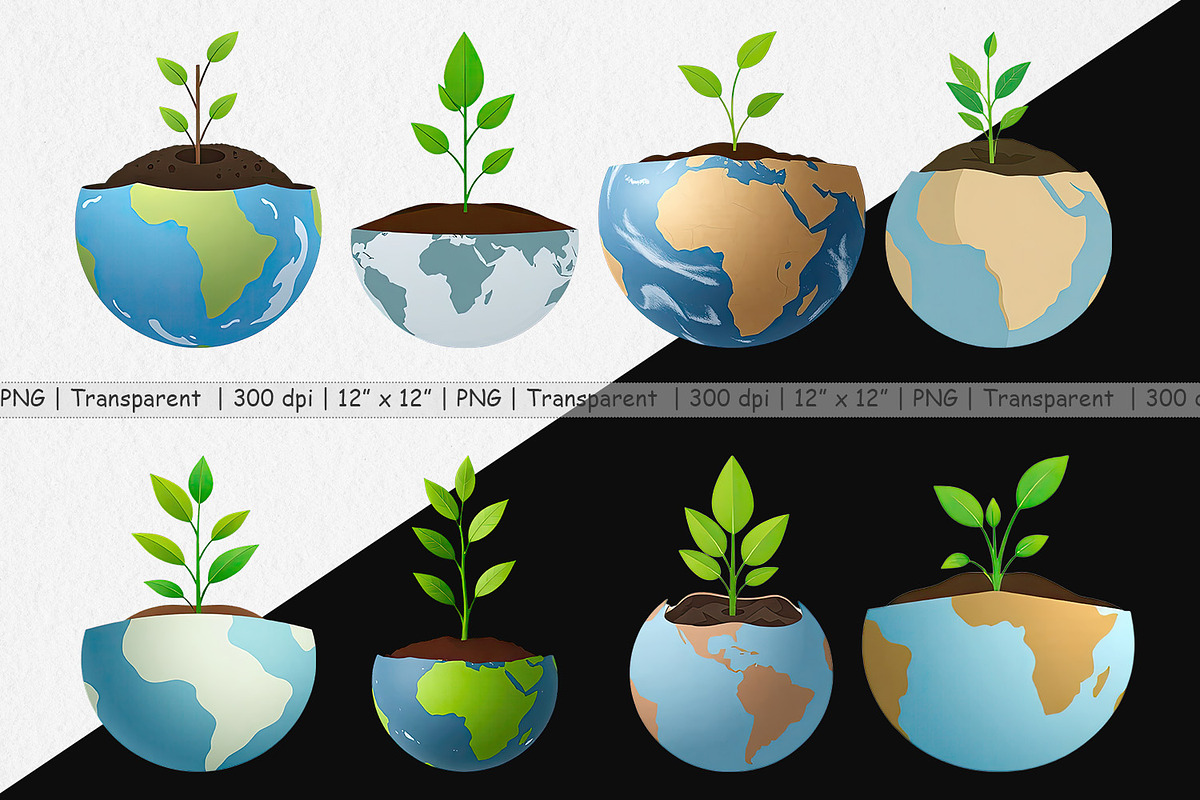 Earth Seedling Clipart, a Graphic by Artnoy (Photo 2 of 5)
