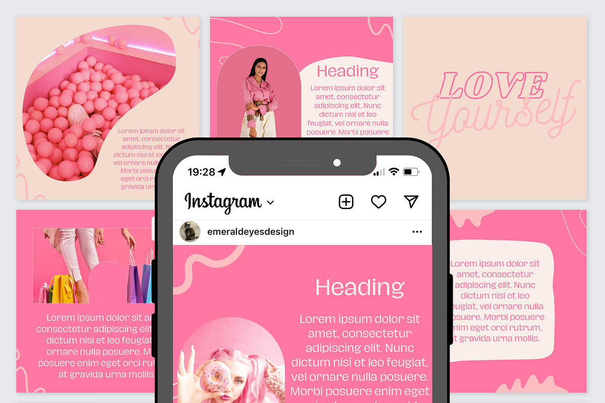 90 Canva Pretty Pink Theme Instagram, a Social Media Template by Emerald Eyes Design (Photo 4 of 4)