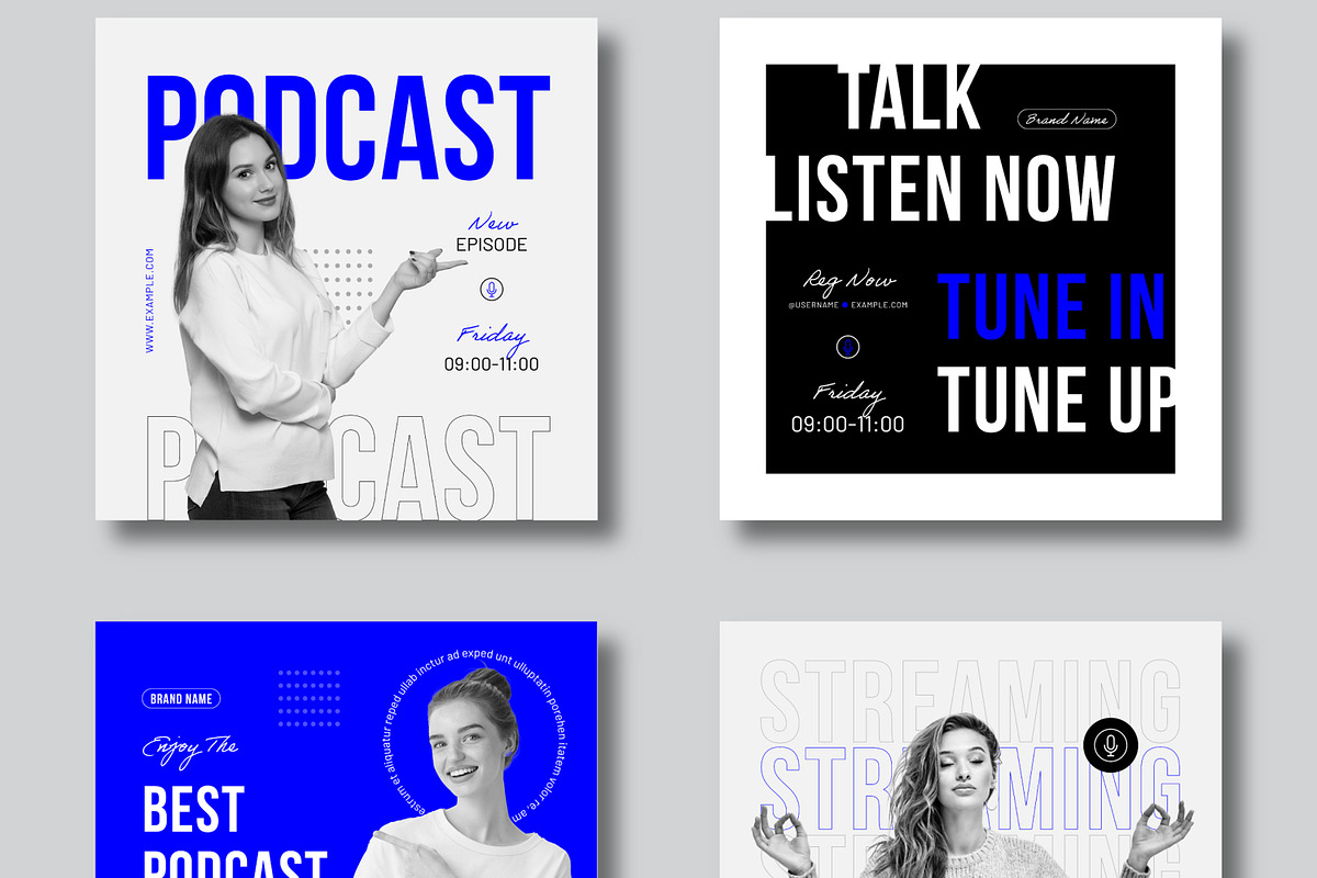 Podcast Social Media Post Layout Set, a Social Media Template by MightyDesign (Photo 3 of 7)