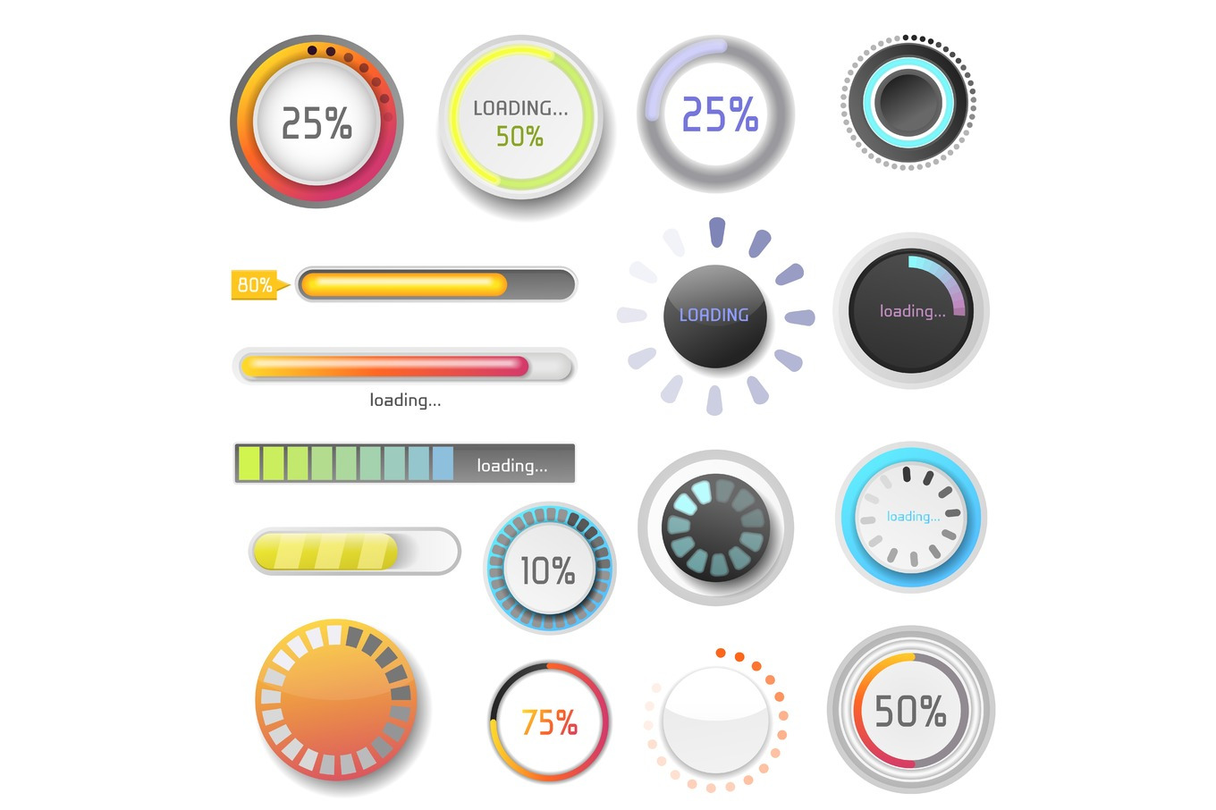 Progress loading bar indicators download progress ui-ux web design ...