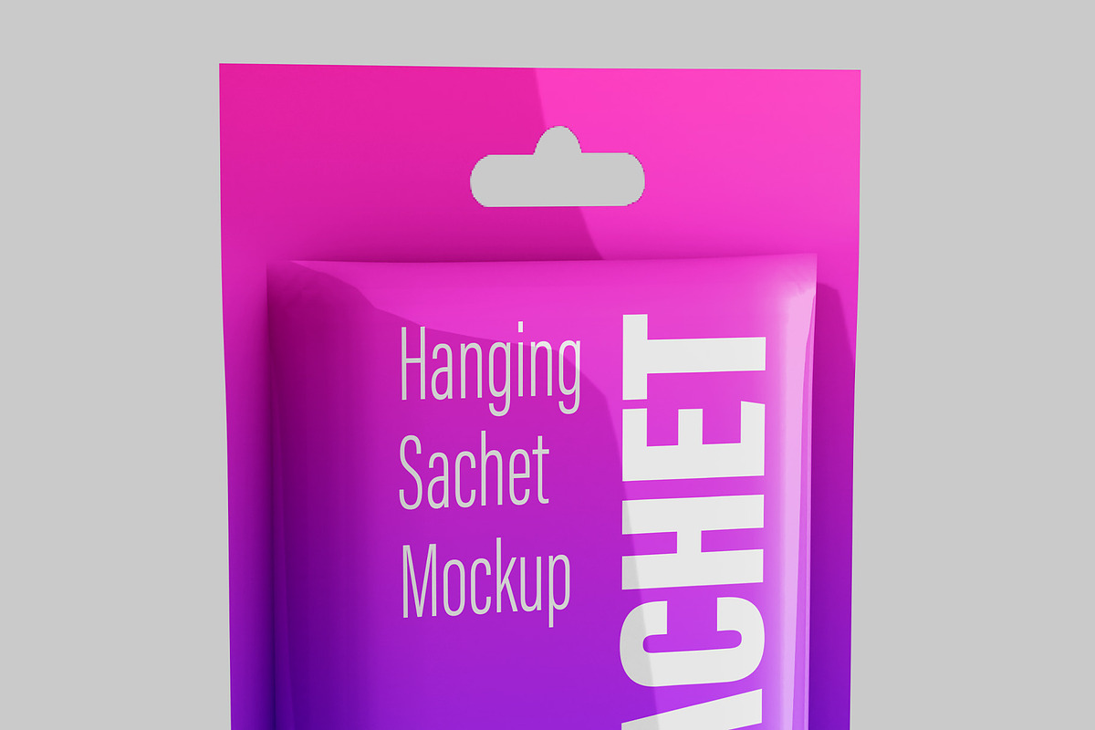 Pouch Sachet with Hang Hole Mockup, a Packaging Mockup by Illusiongraphic (Photo 17 of 22)