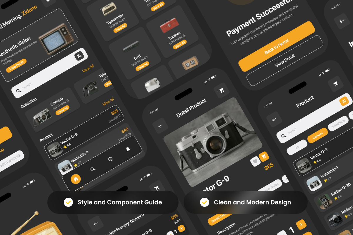 Unit 01 - E-commerce Retro Tech App, an App Template by productype1 (Photo 5 of 5)