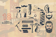 Barbershop Logo Elements Vector, an Illustration by Dawnside Graphic (Thumbnail 2 of 5)