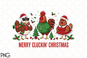Merry Cluckin’ Christmas Chicken PNG, an Illustration by Black Bird Studio (Thumbnail 1 of 4)