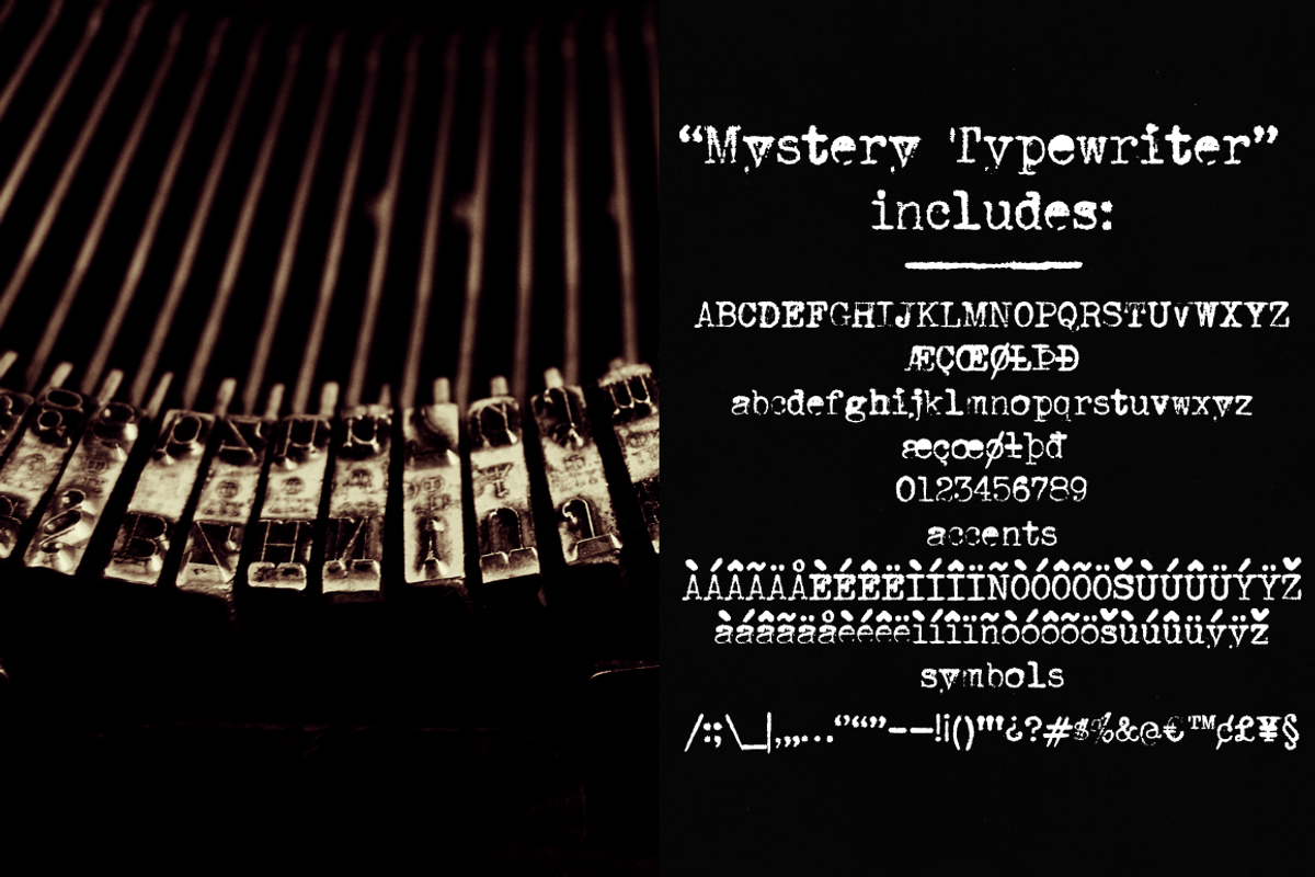 Mystery Typewriter font preview 2