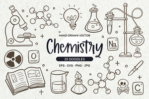 Chemistry Doodle Clipart Set, an Education Illustration by insemar
