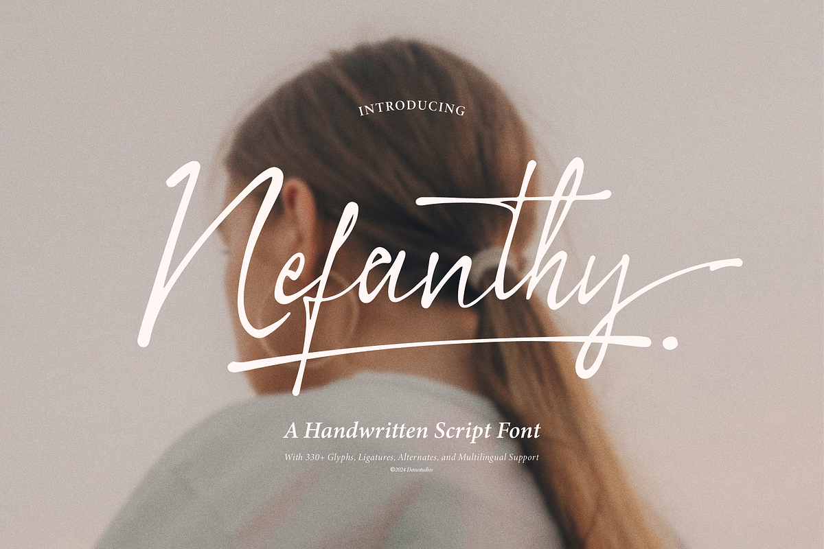 Nefanthy | Handwritten Script Font, a Script Font by Denustudios (Photo 1 of 13)