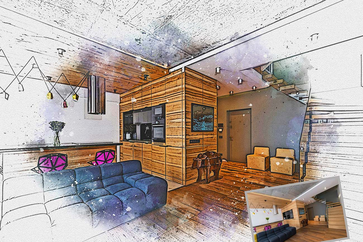 Architecture Drawing Art Ps Action, a Brushes & More by Studio Retouch (Photo 2 of 11)