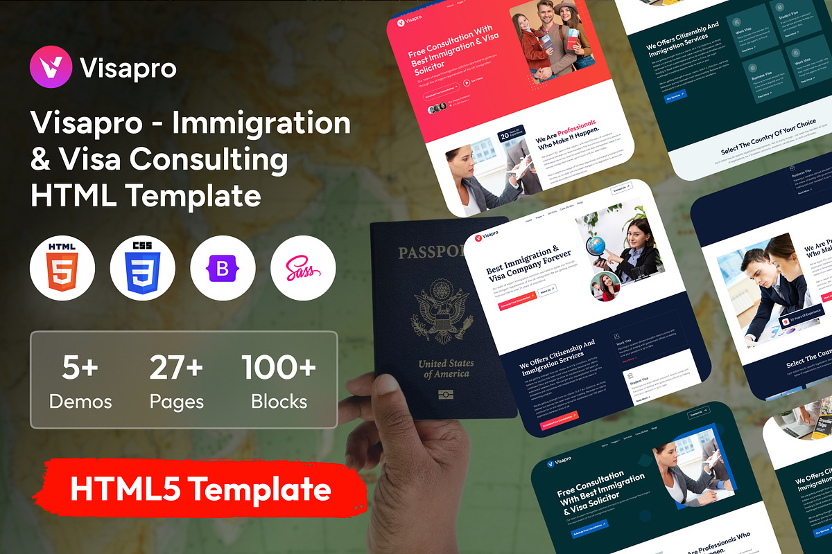 Visa Consulting HTML Template, a HTML Template by FleexStudio (Photo 1 of 2)