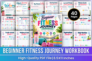 Beginner Fitness Journey Workbook, a Stationery Template by Mustafiz