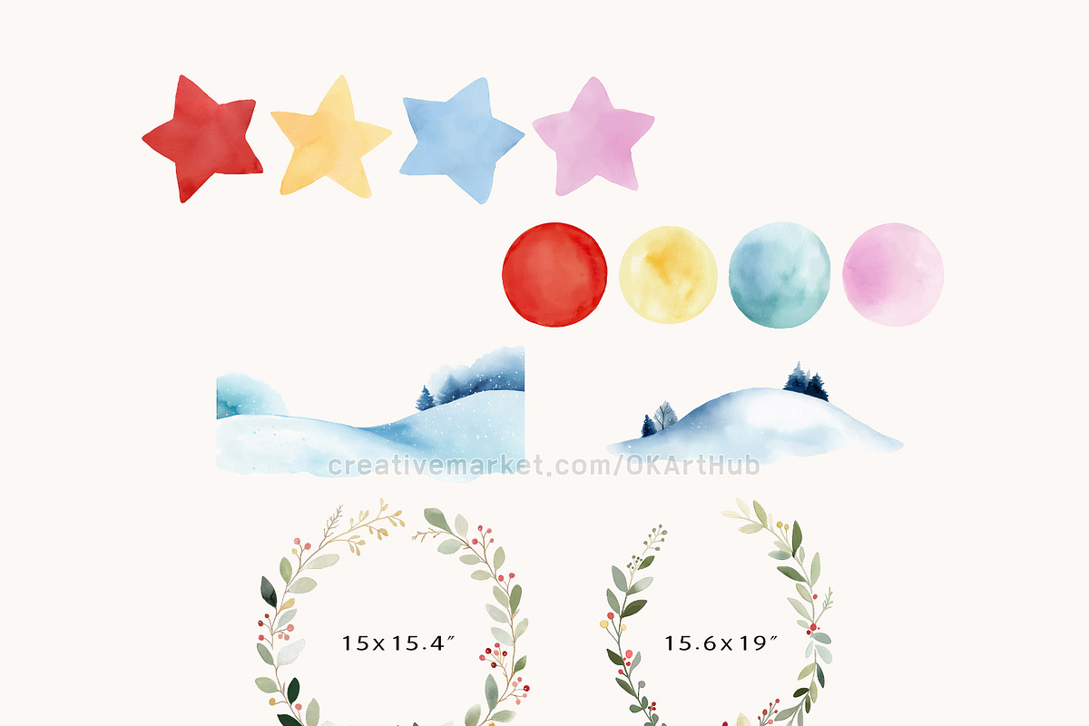 Watercolor Christmas – Santa, Elves, a Seasonal Illustration by OKArtHub (Photo 5 of 12)