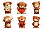 Whimsical Valentine Bear Clipart, an Illustration by Black Bird Studio (Thumbnail 6 of 6)