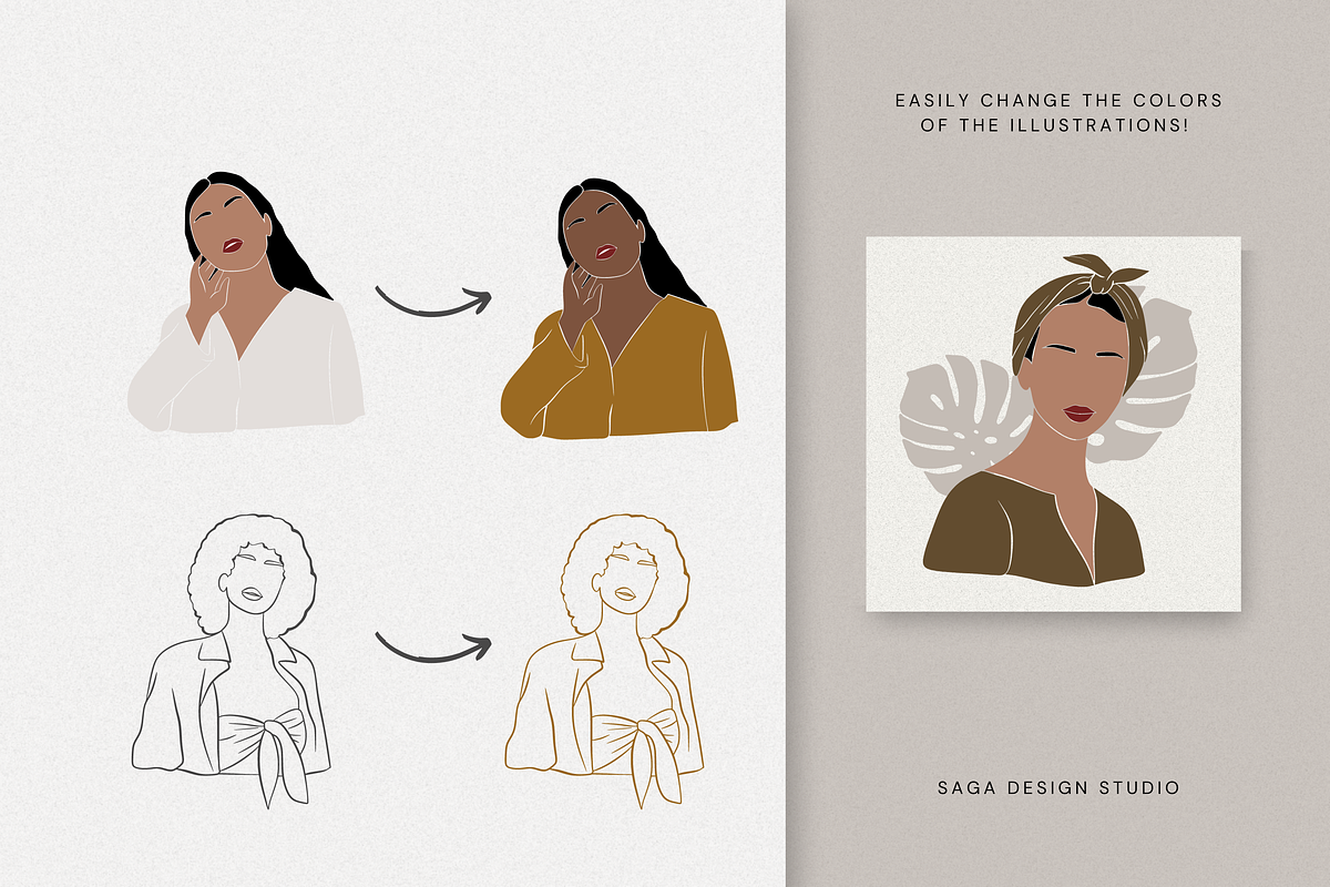 Minimalist Woman Illustrations, an Illustration by Saga Design Studio (Photo 5 of 6)