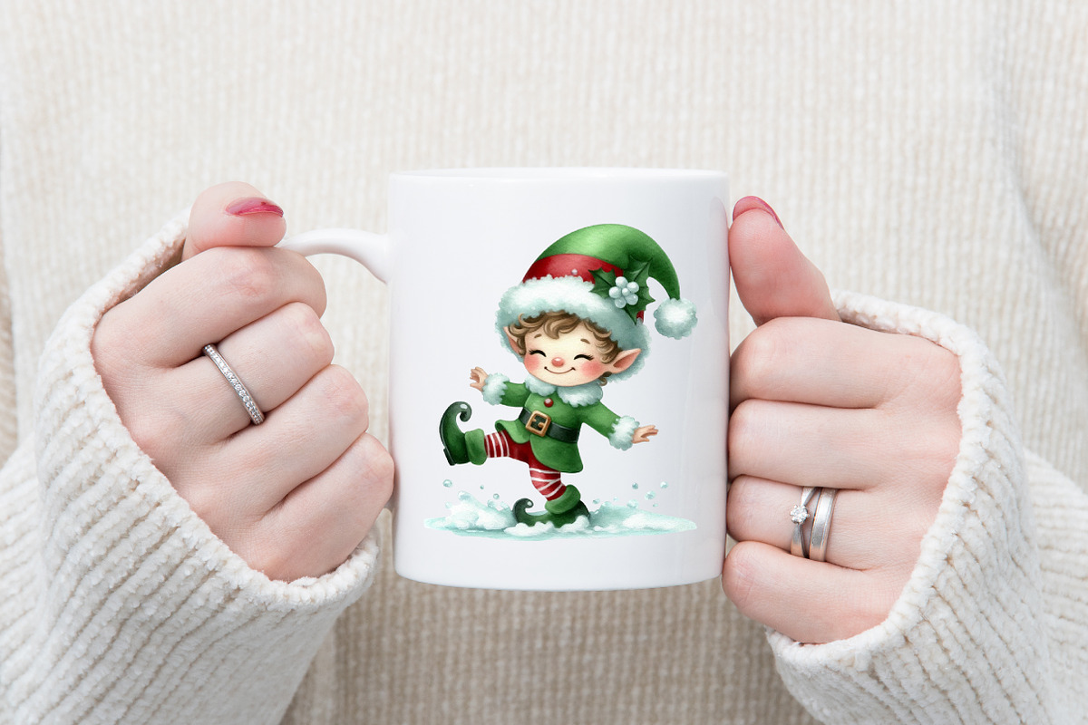 Christmas Funny Elf Clipart, an Illustration by designcity5 (Photo 4 of 5)