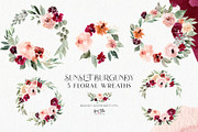 Sunset Burgundy Floral Set, an Illustration by Kim Thoa Designs (Thumbnail 5 of 8)