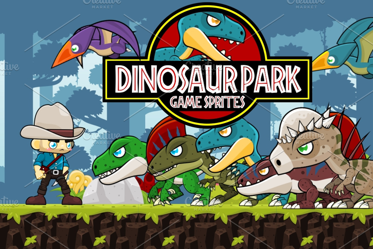 Dinosaur Park - Game Sprites, an Illustration by pzUH (Photo 1 of 5)