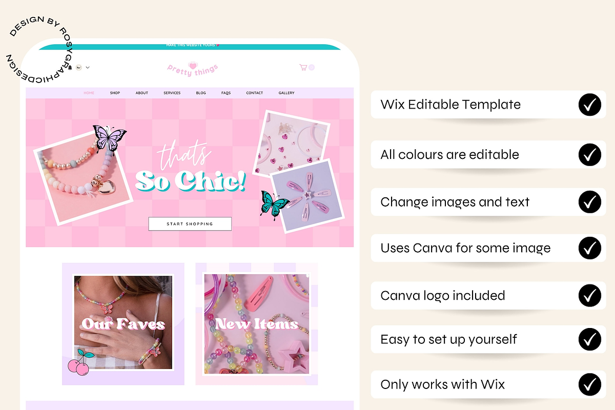 Wix Website Template - Pretty Things, a Wix Template by The Pixel Palace (Photo 2 of 9)