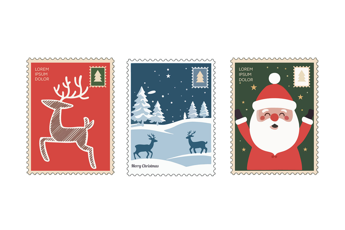 Christmas Stamp Postcards, a Card Template by MightyDesign (Photo 3 of 6)