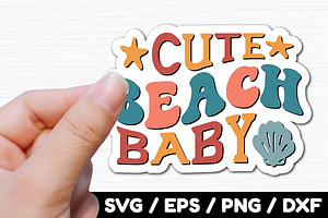 Retro Summer Stickers SVG Bundle