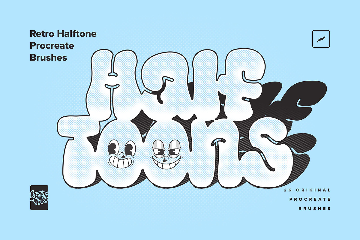 Retro Halftone Procreate Brushes, a Brush Add-On by Creative Veila (Photo 5 of 9)