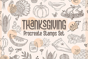 Thanksgiving Procreate Stamps Set
