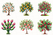 Watercolor Fruit Trees Clipart, an Illustration by OK Design (Thumbnail 5 of 5)