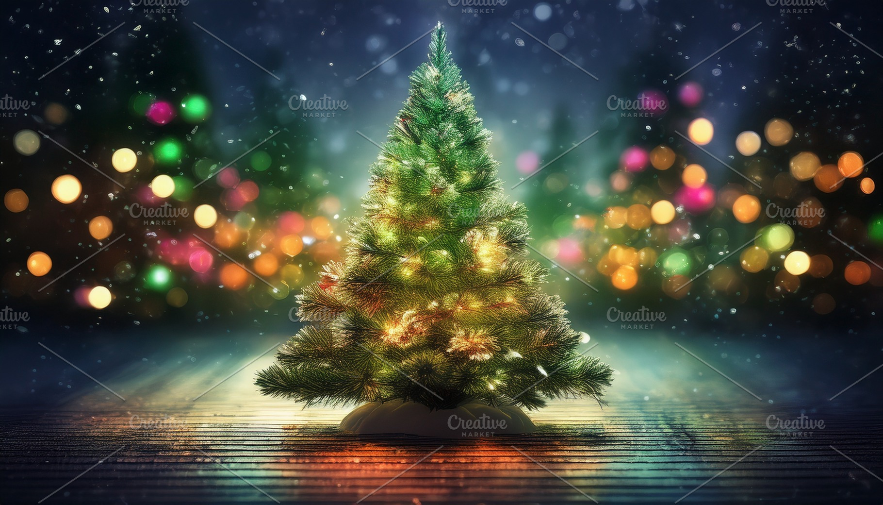 Christmas tree AI generated, a Photo by WorldOfPhotos